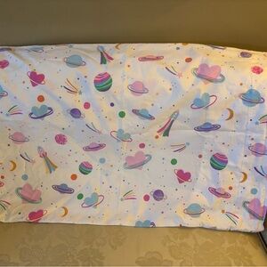 Pottery Barn Kids Galaxy Rockets Planet Hearts  Pillowcase Organic Cotton